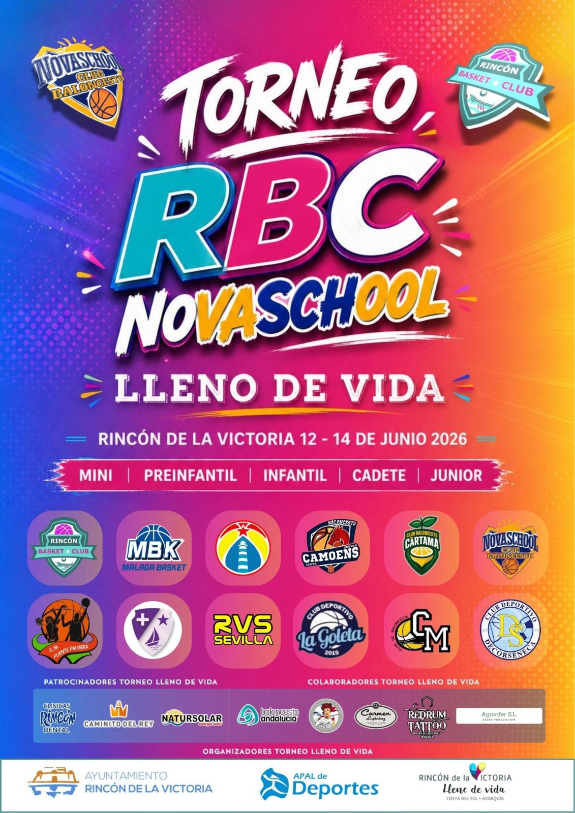 Cartel Torneo RBC Novaschool Lleno de Vida del 12 al 14 de junio